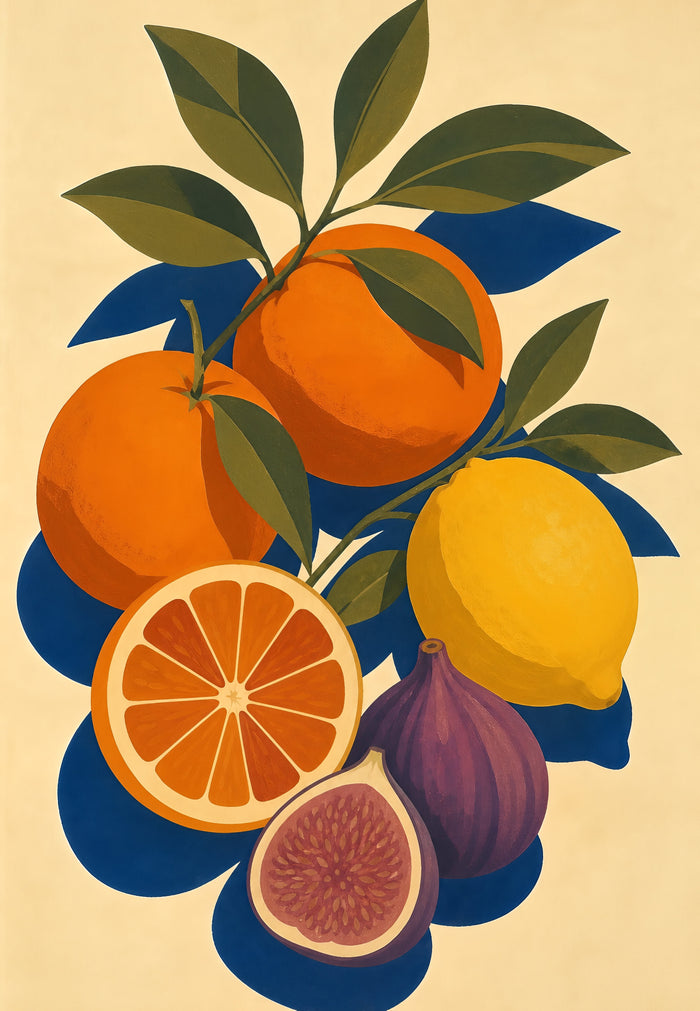 Affiche fruits plein soleil ombres franches