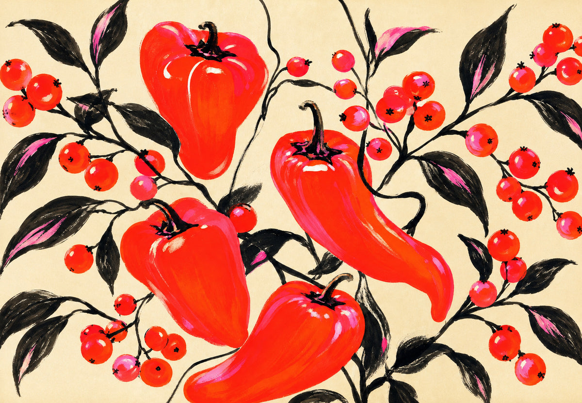 Die Chilis im Garten (Querformat)