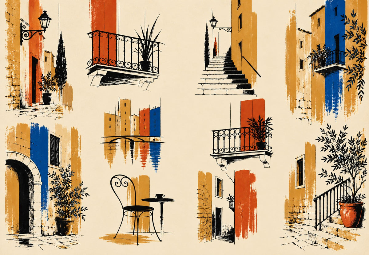 Girona - The Balconies and the Steps (Landscape)