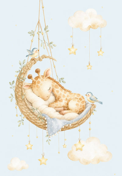 Schlafende Giraffe in den Sternen
