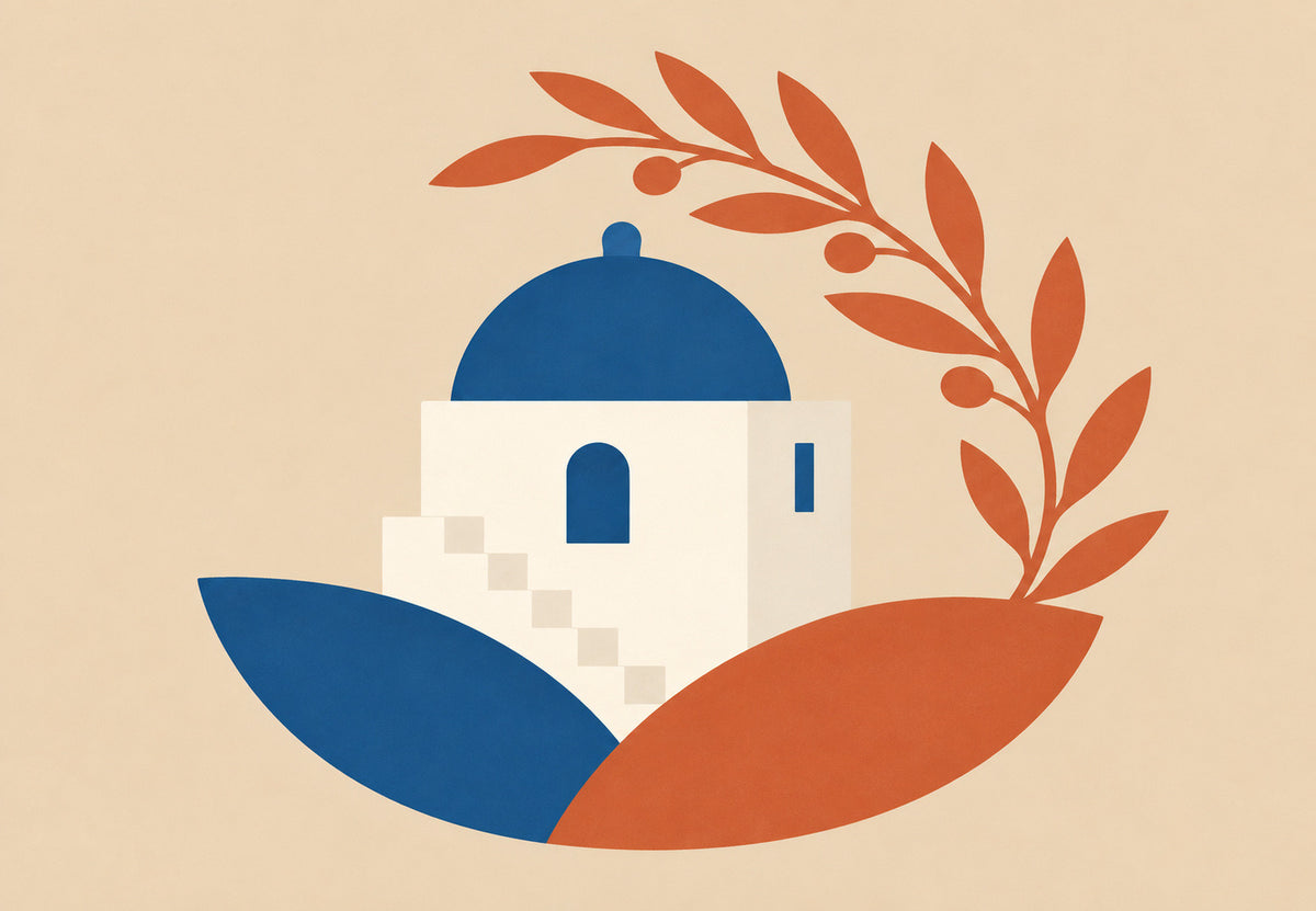 The chapel and the olive branch (Landscape)