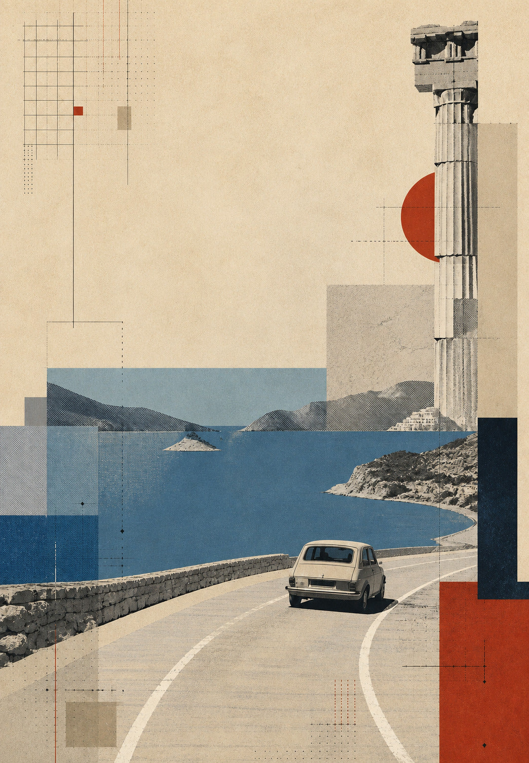 Greece - The road above the sea