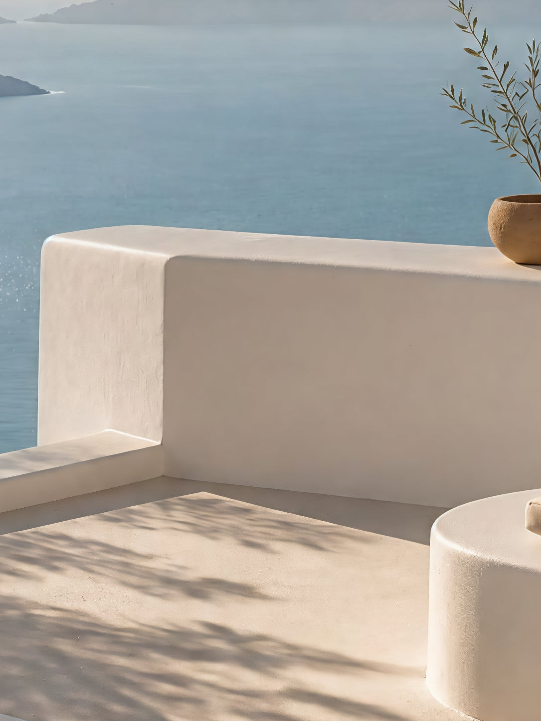 Detail a taille reelle du tirage, affiche grece le bassin rond au dessus de la caldeira
