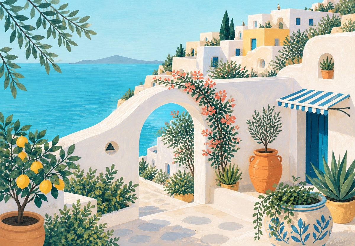 Greece - The lemon tree by the white arch (Landscape)