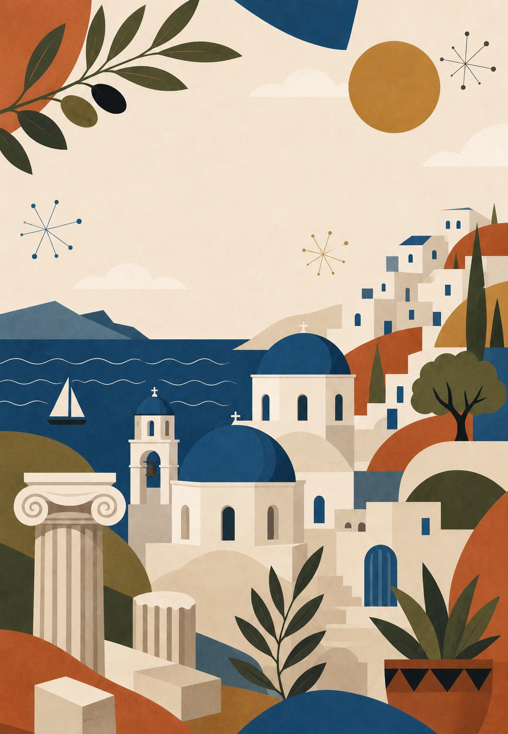 Grecia - Il campanile tra le due cupole