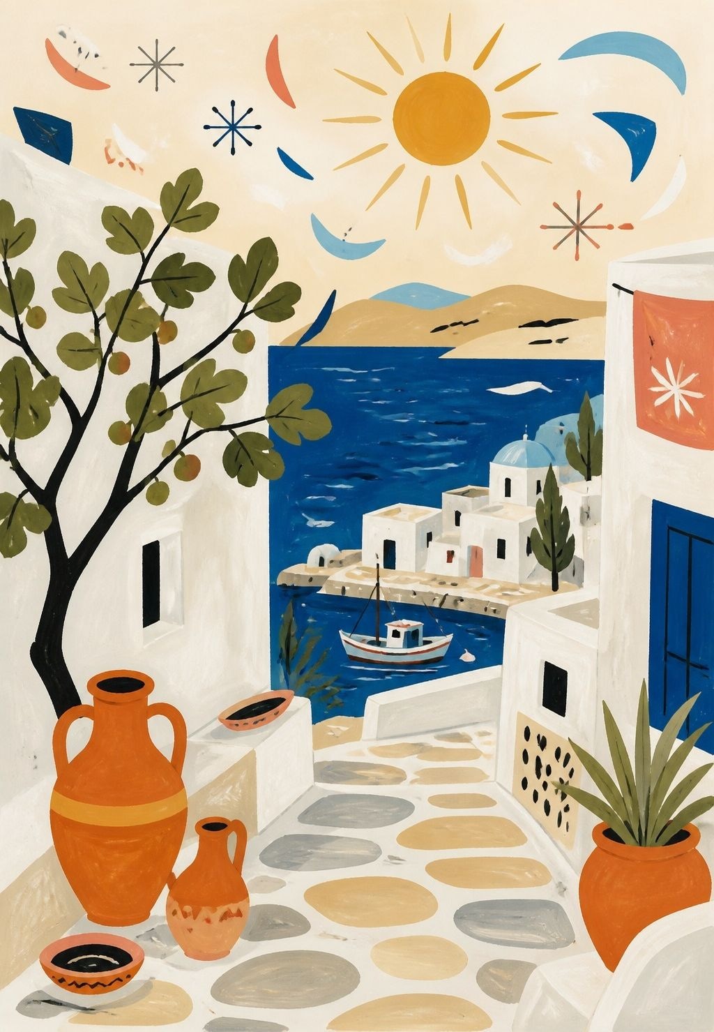 The fig tree and the amphorae above the harbour