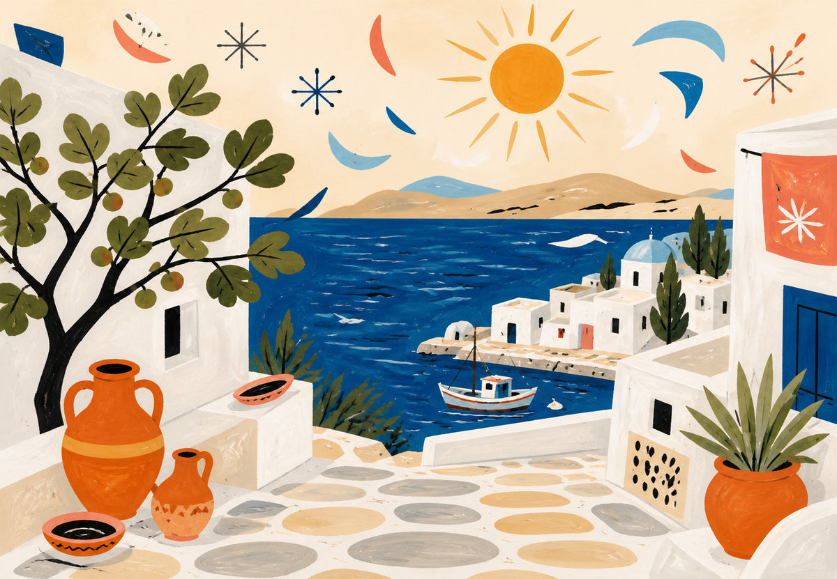 The fig tree and the amphorae above the harbour (Landscape)