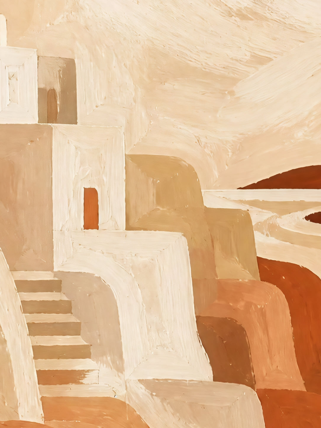 Detail a taille reelle du tirage, affiche grece le grand soleil de terre cuite