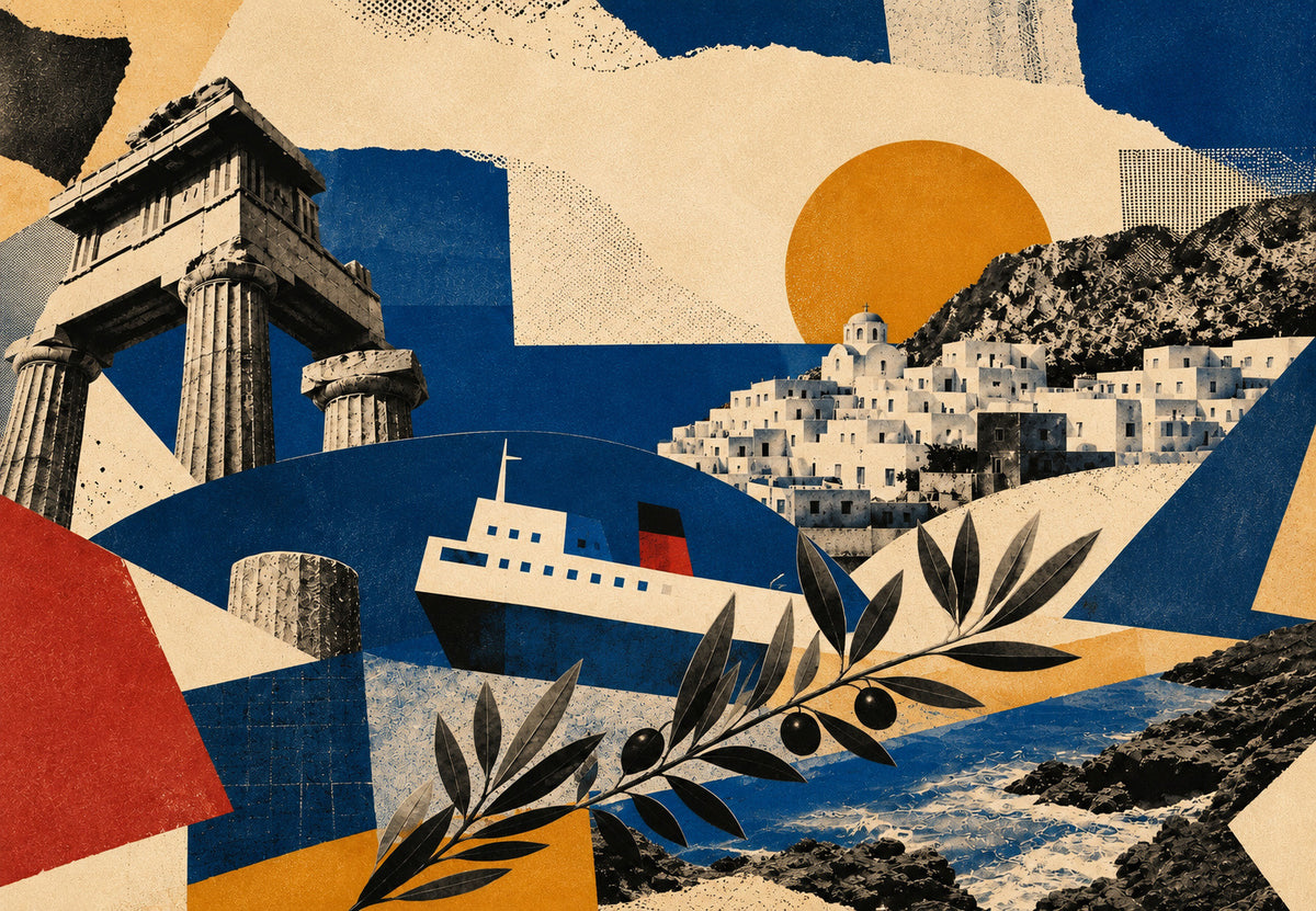 Greece - The temple and the ferry (Landscape)