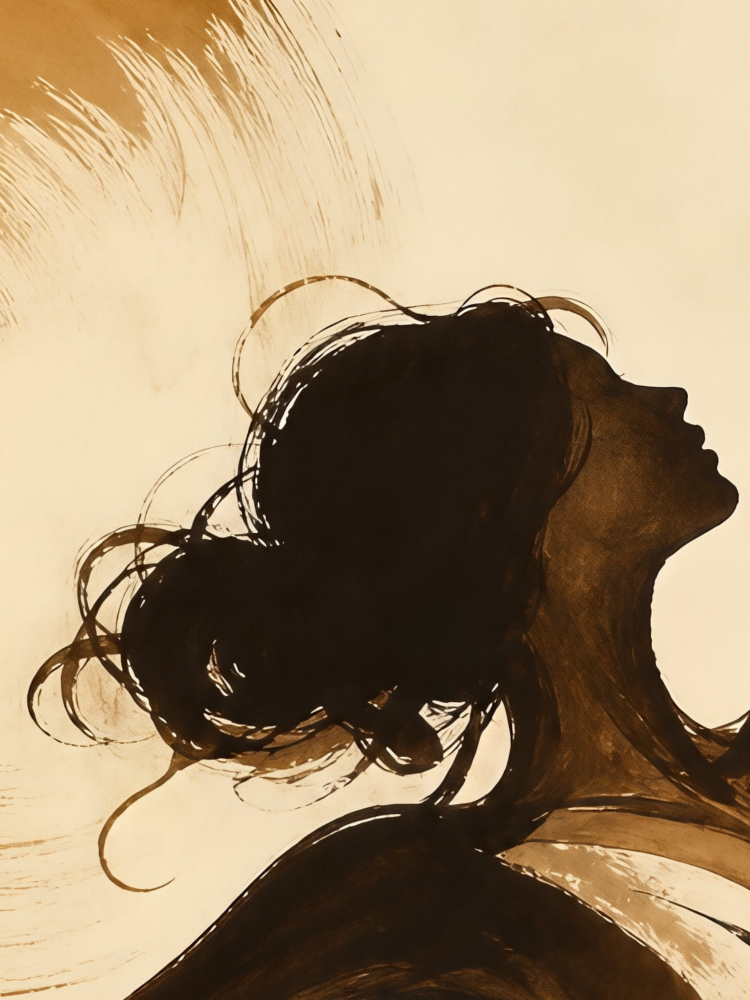 Detail a taille reelle du tirage, affiche ibiza danse au soleil sepia