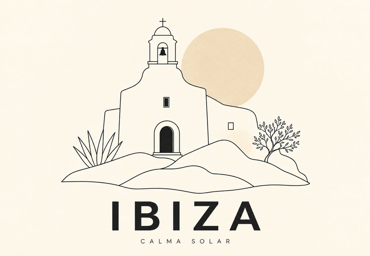 Ibiza - Kerk in fijne lijn (Liggend)