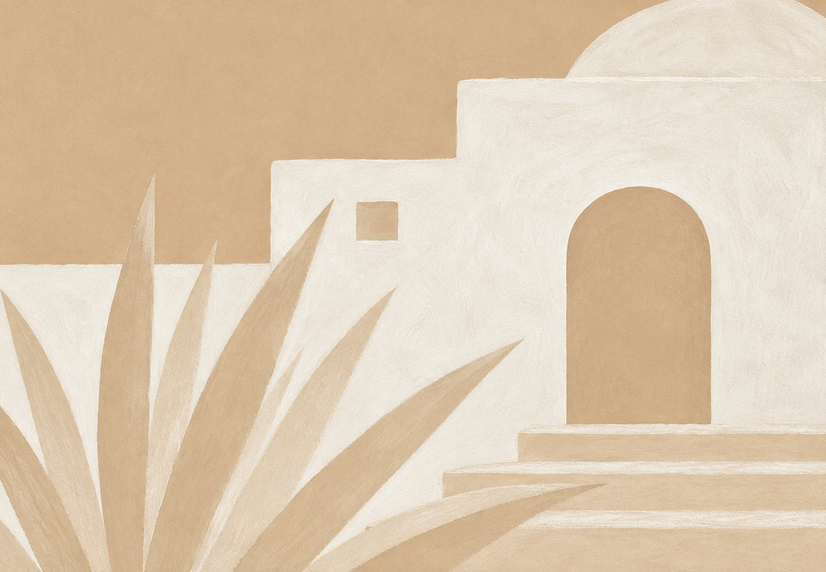 Ibiza - Die Agave an der Mauer (Querformat)