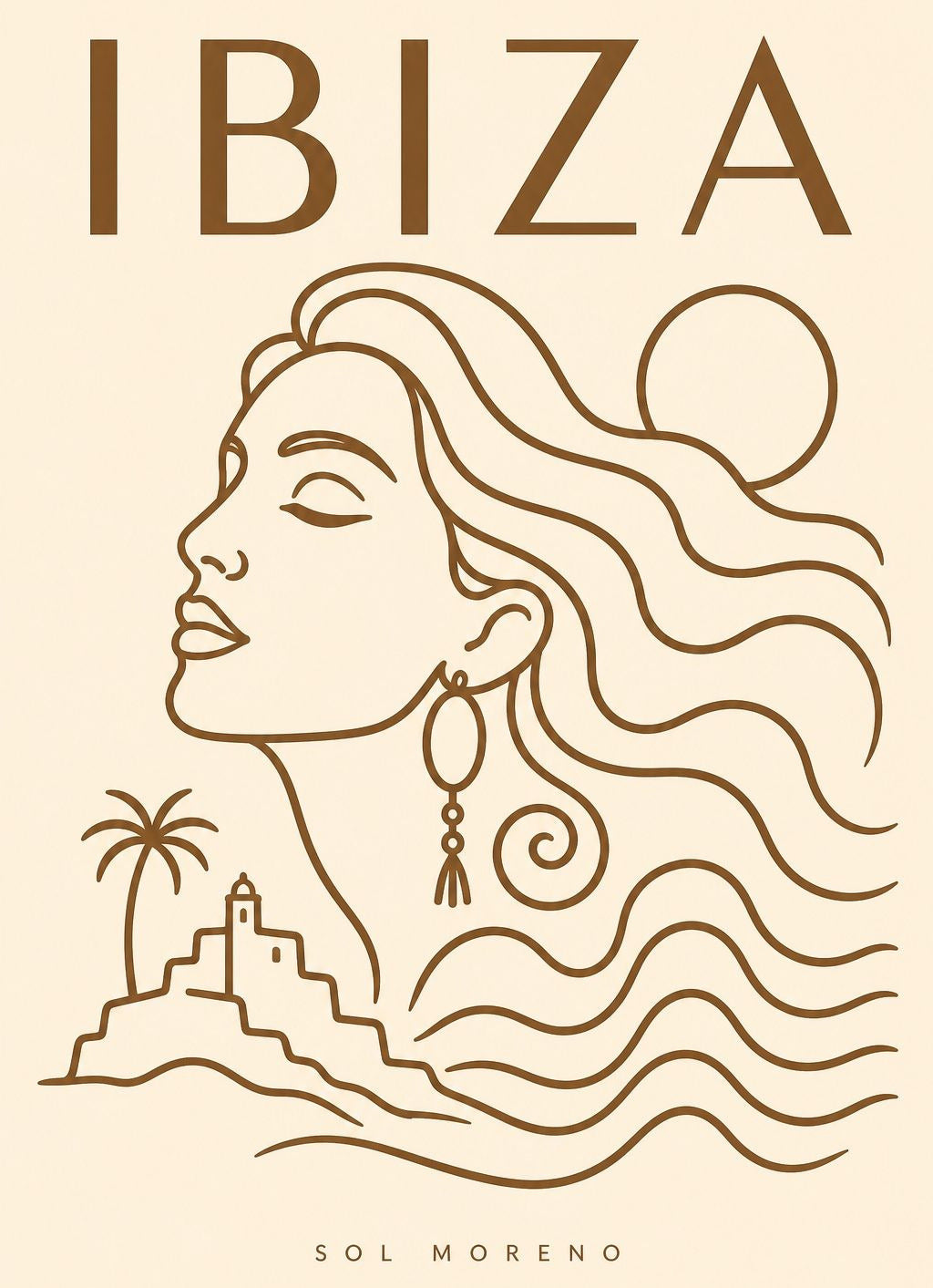Ibiza - Profil in sepiafarbener Sonne
