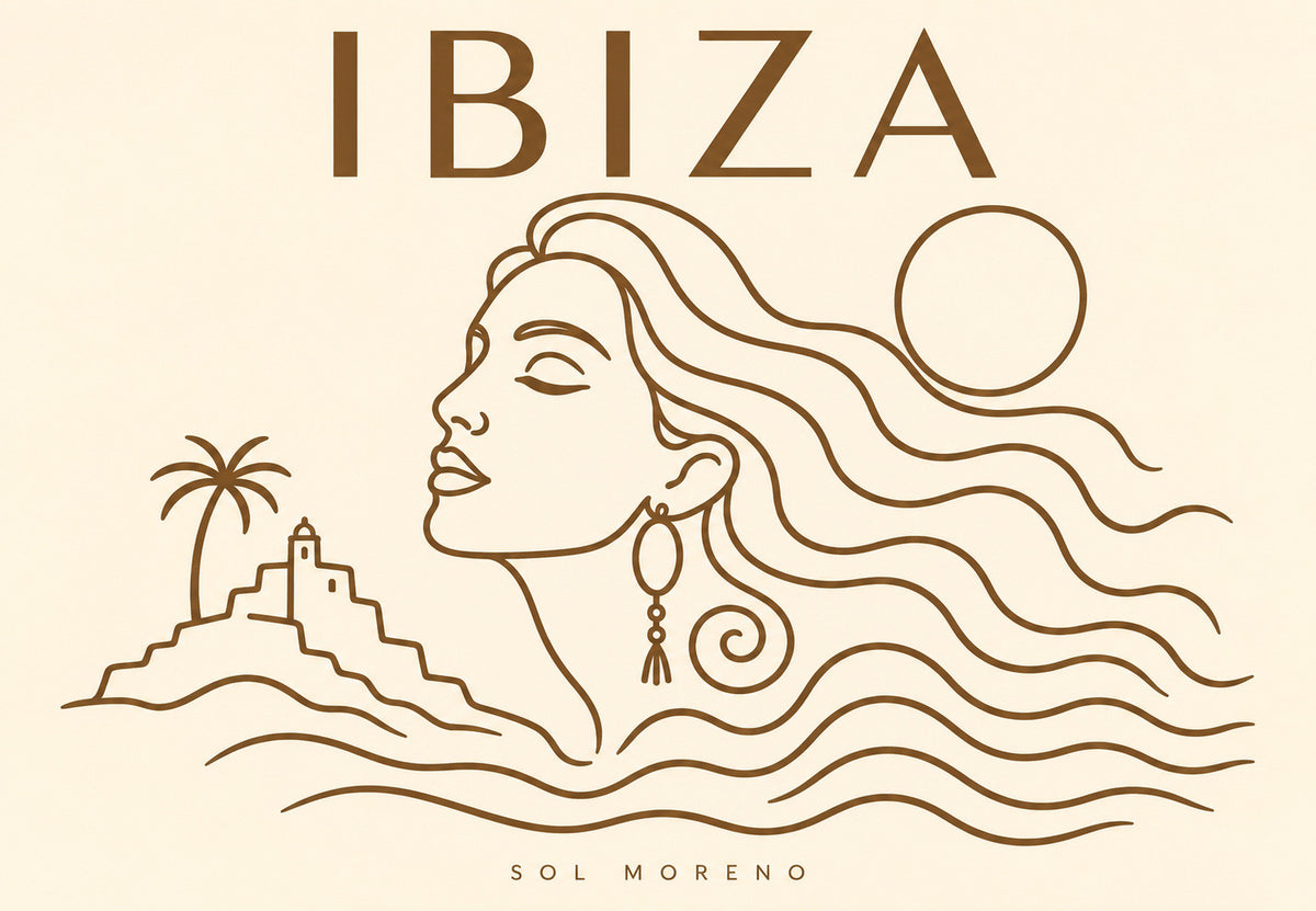 Ibiza - Profiel in sepiazon (Liggend)