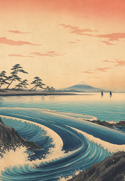 Japan - Der Fuji hinter den Kiefern