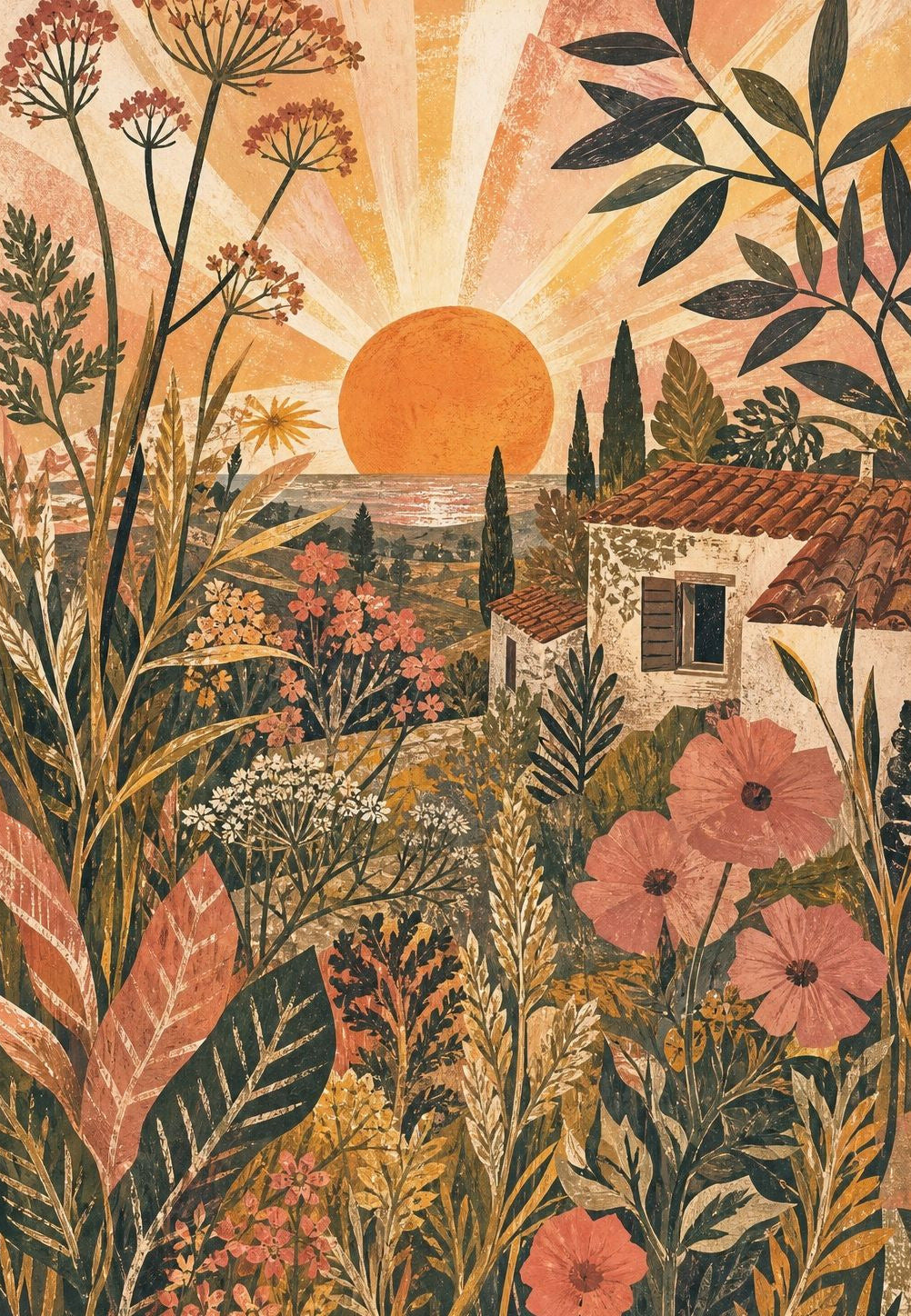 Jardim mediterrânico ao sol