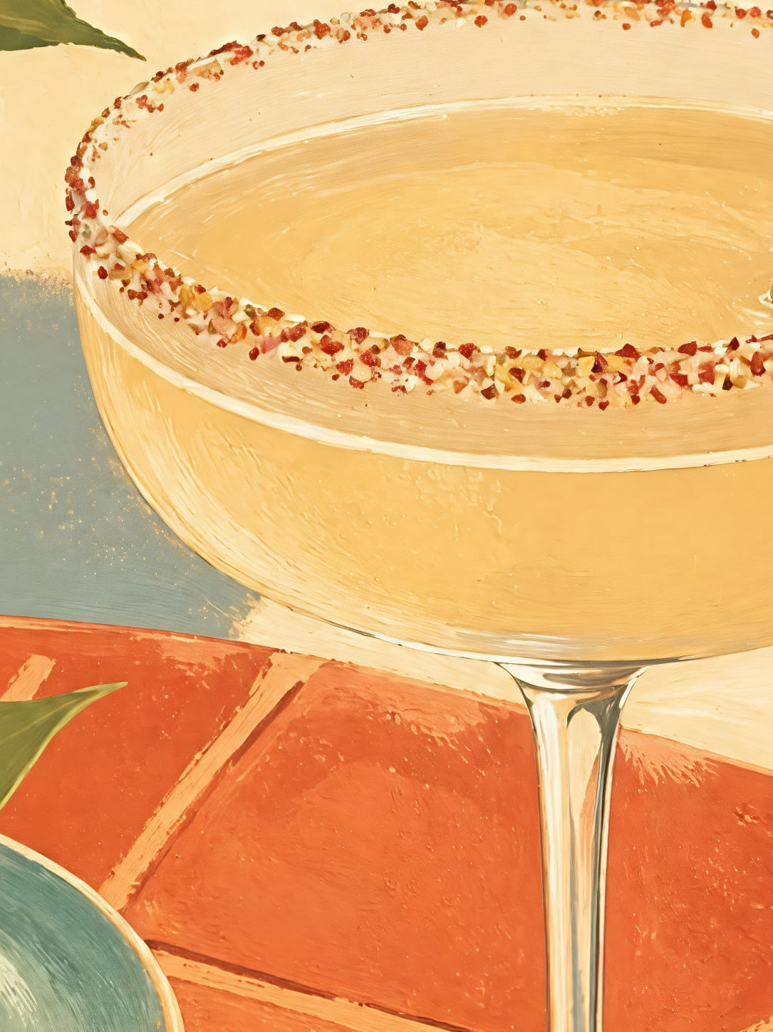 Detail a taille reelle du tirage, affiche cocktail qui pique