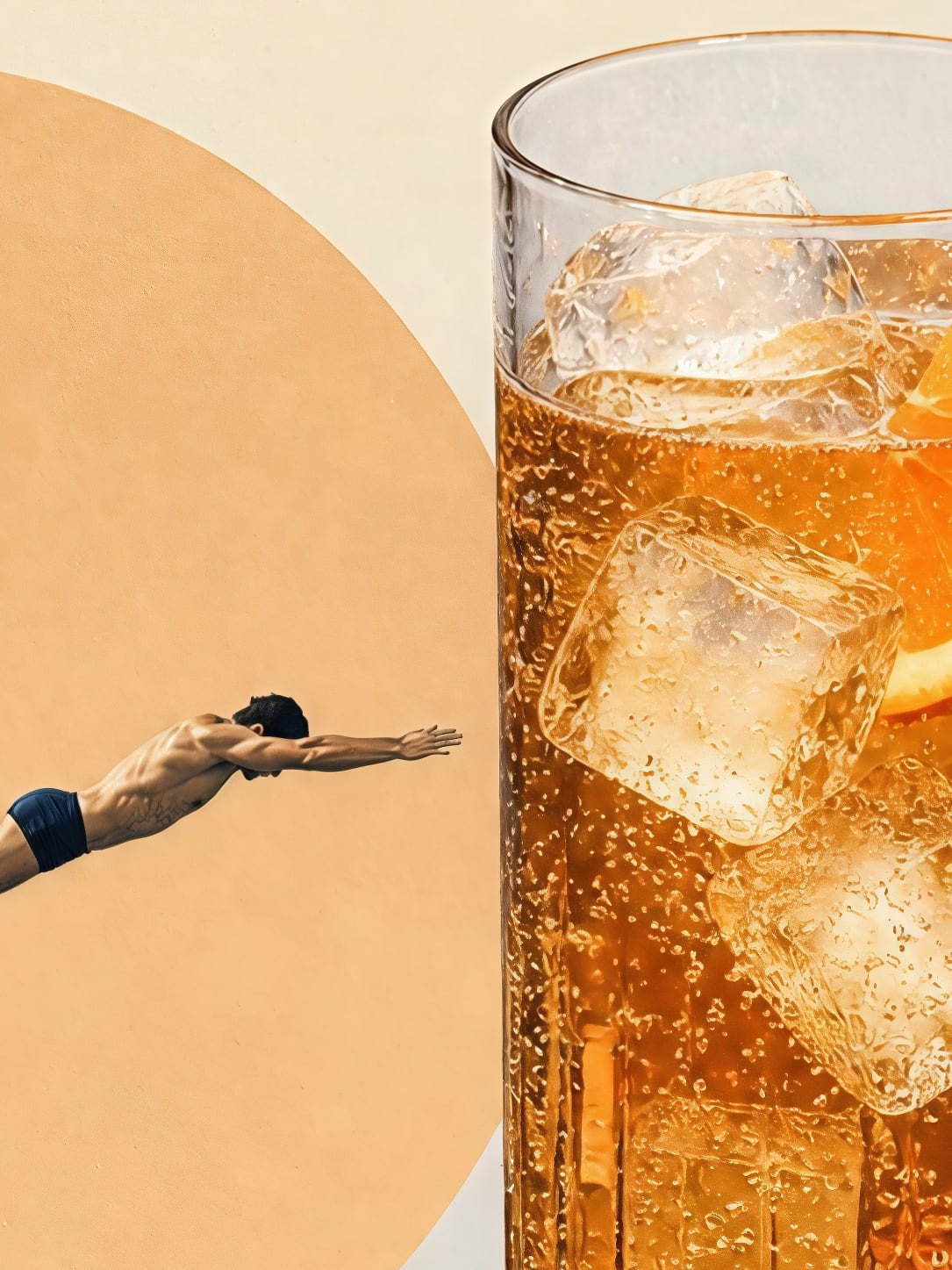 Detail a taille reelle du tirage, affiche plongeon dans le verre
