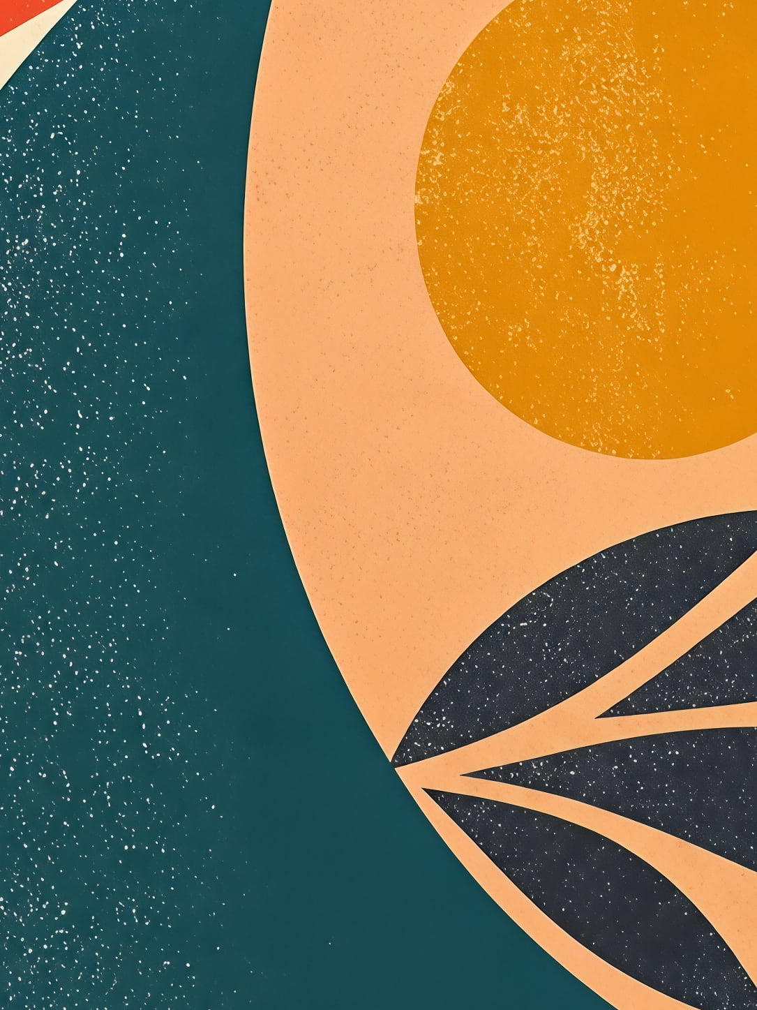 Detail a taille reelle du tirage, affiche les formes de midi