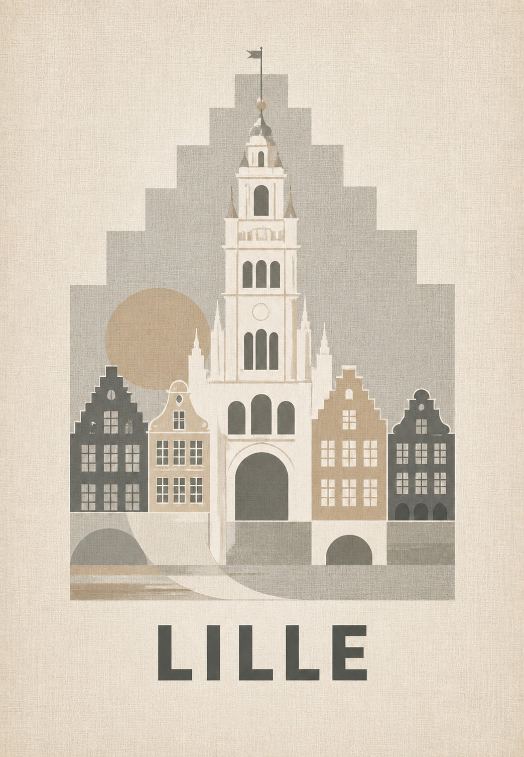 Lille - Le beffroi et les pignons à redans
