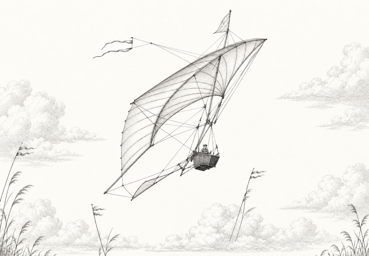 A máquina voadora acima das nuvens (Horizontal)