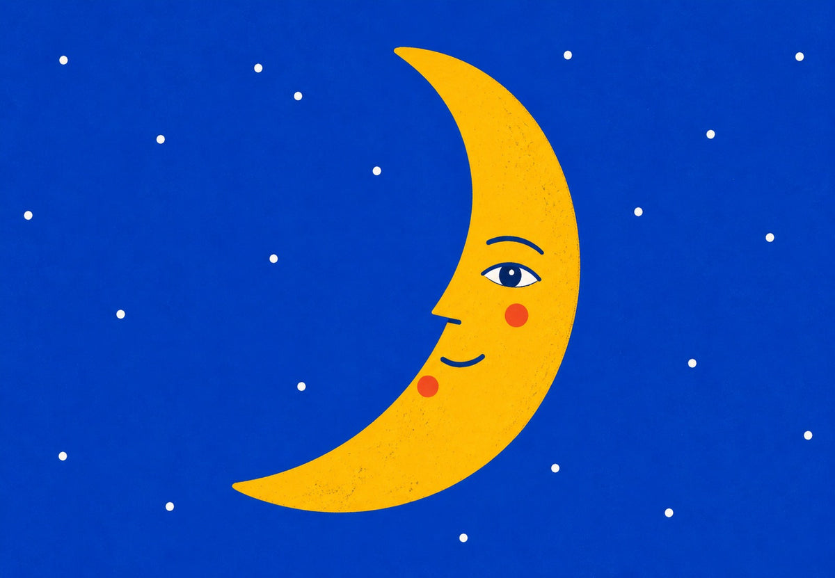 A lua crescente de faces vermelhas (Horizontal)
