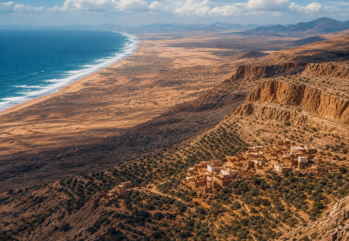 Maroc - Le village accroché à la falaise (Paysage)