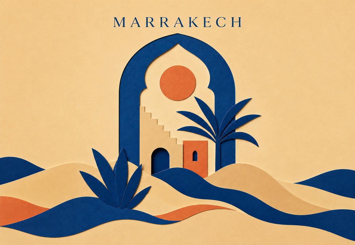 Marrakesh - The Blue Arch and the Dunes (Landscape)