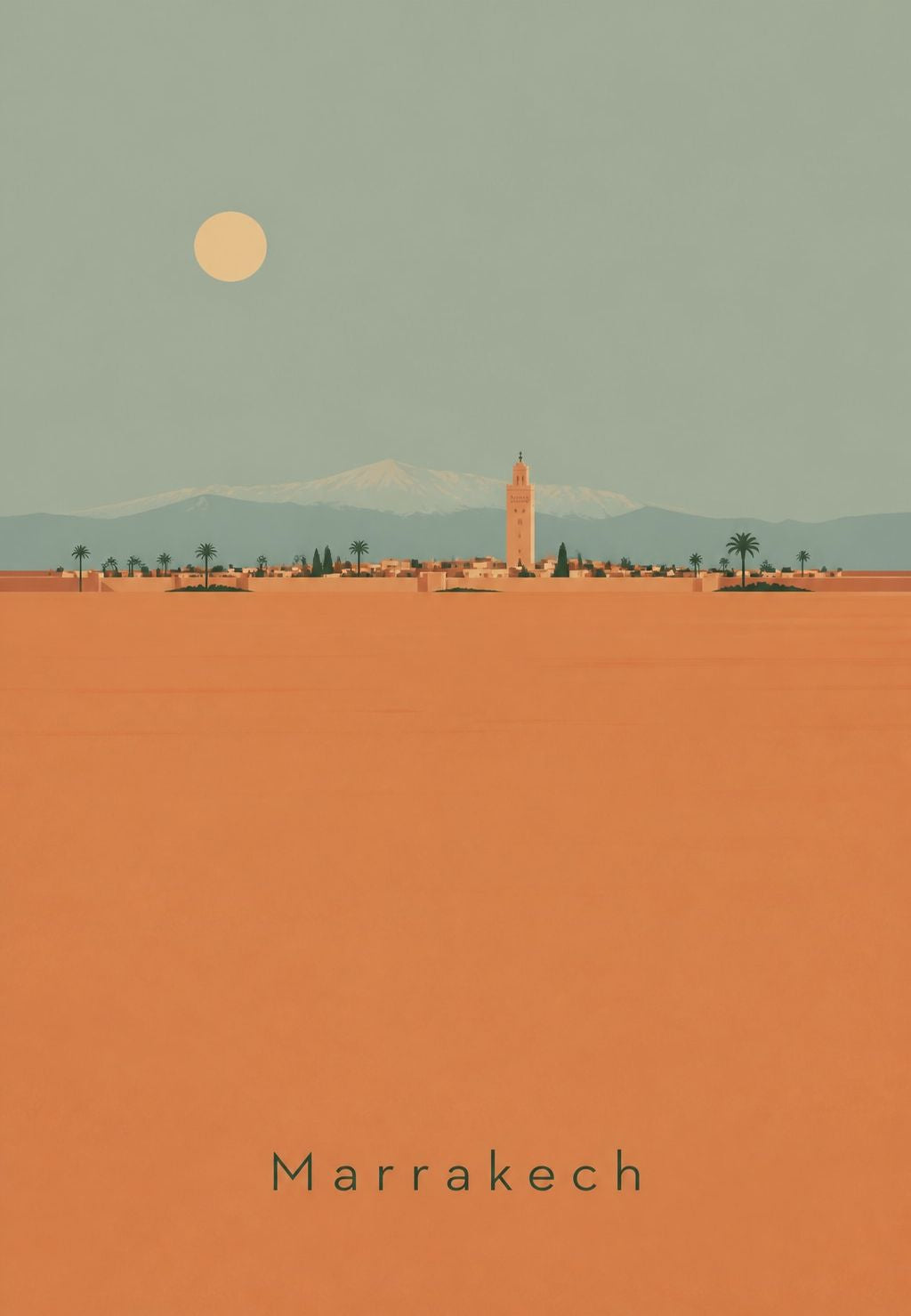 Marrakesz - Ośnieżony Atlas za miastem