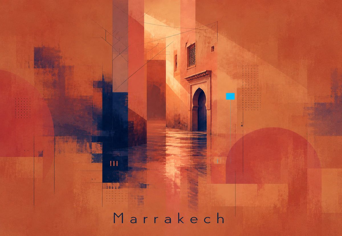 Marrakech - La porta del riad sull'acqua rossa (Orizzontale)