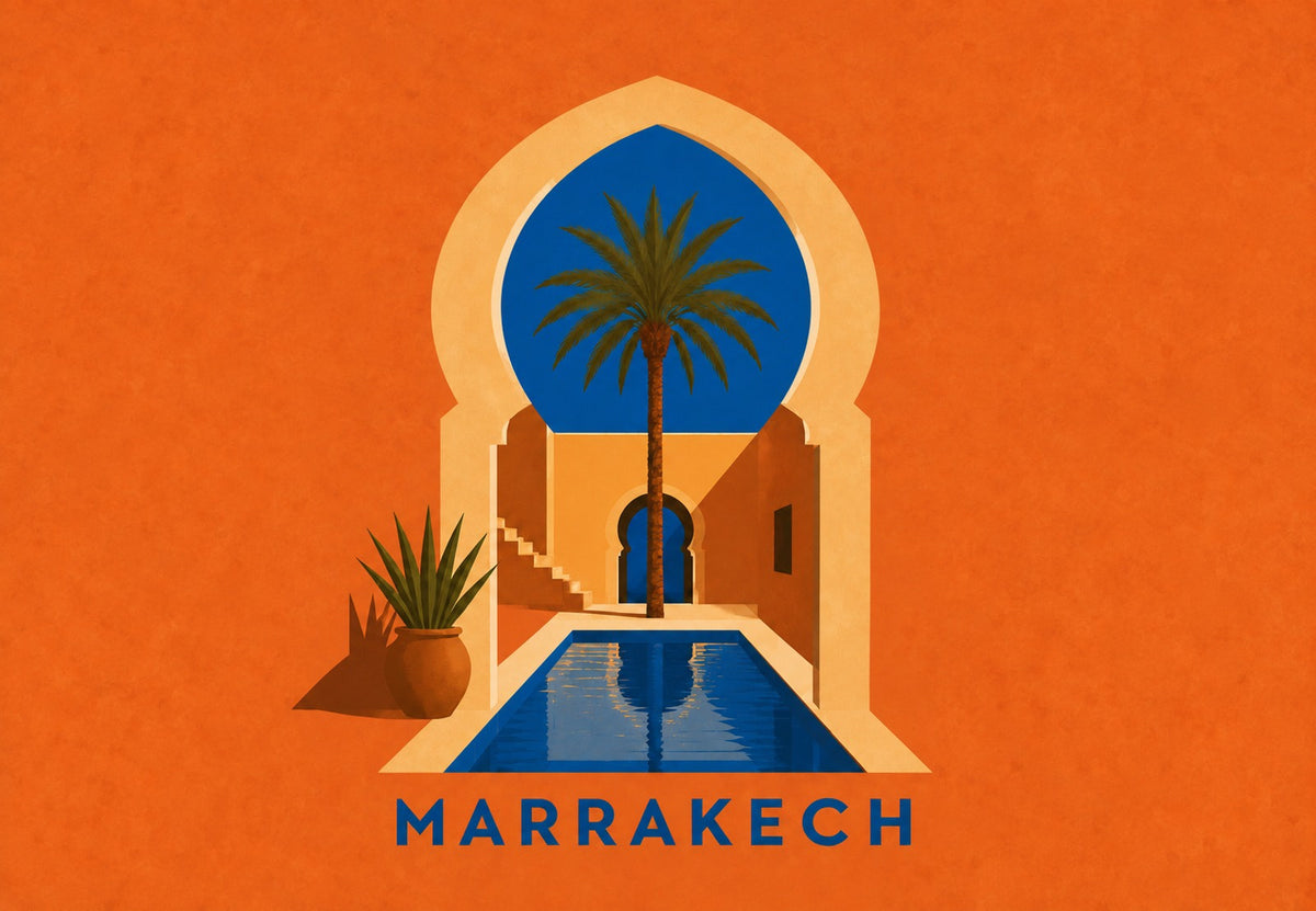 Marrakesh - The Pool and the Single Palm (Landscape)