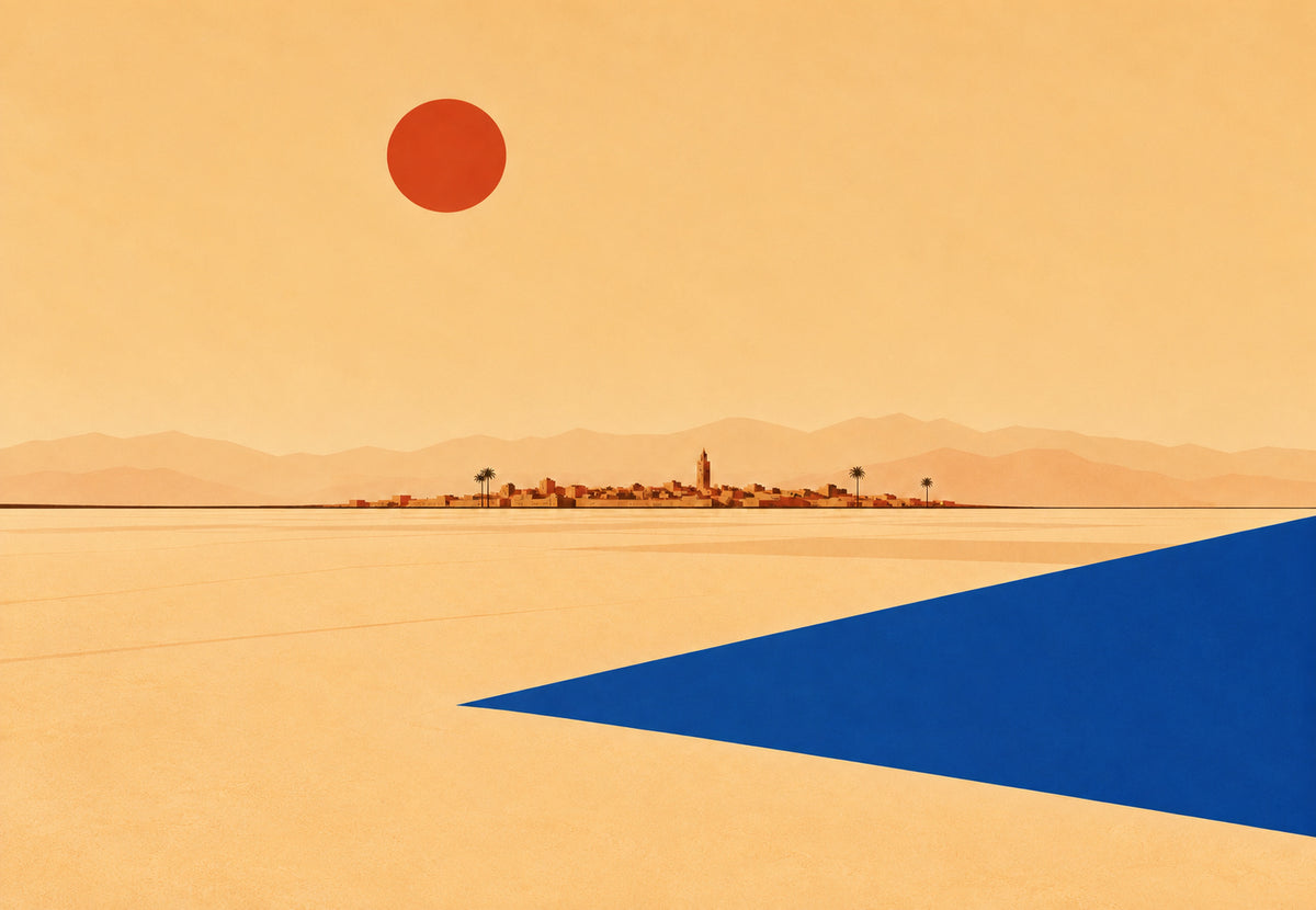 Marrakesch - Die goldene Wüste und das blaue Becken (Querformat)