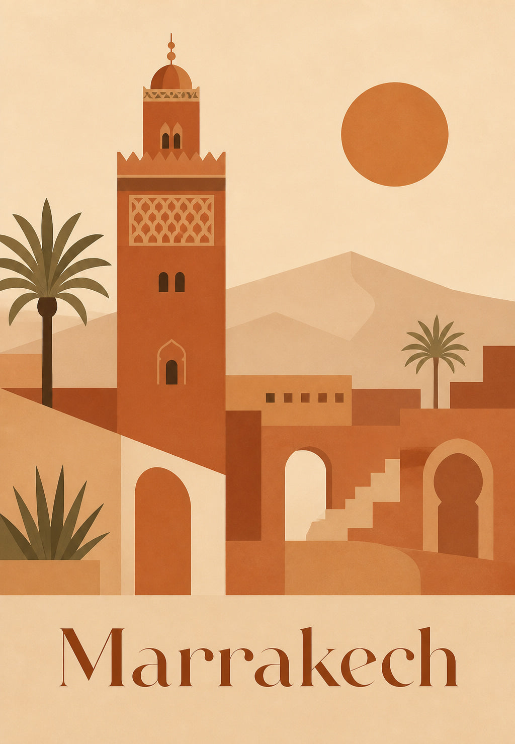 Marrakesh - The Minaret before the Atlas