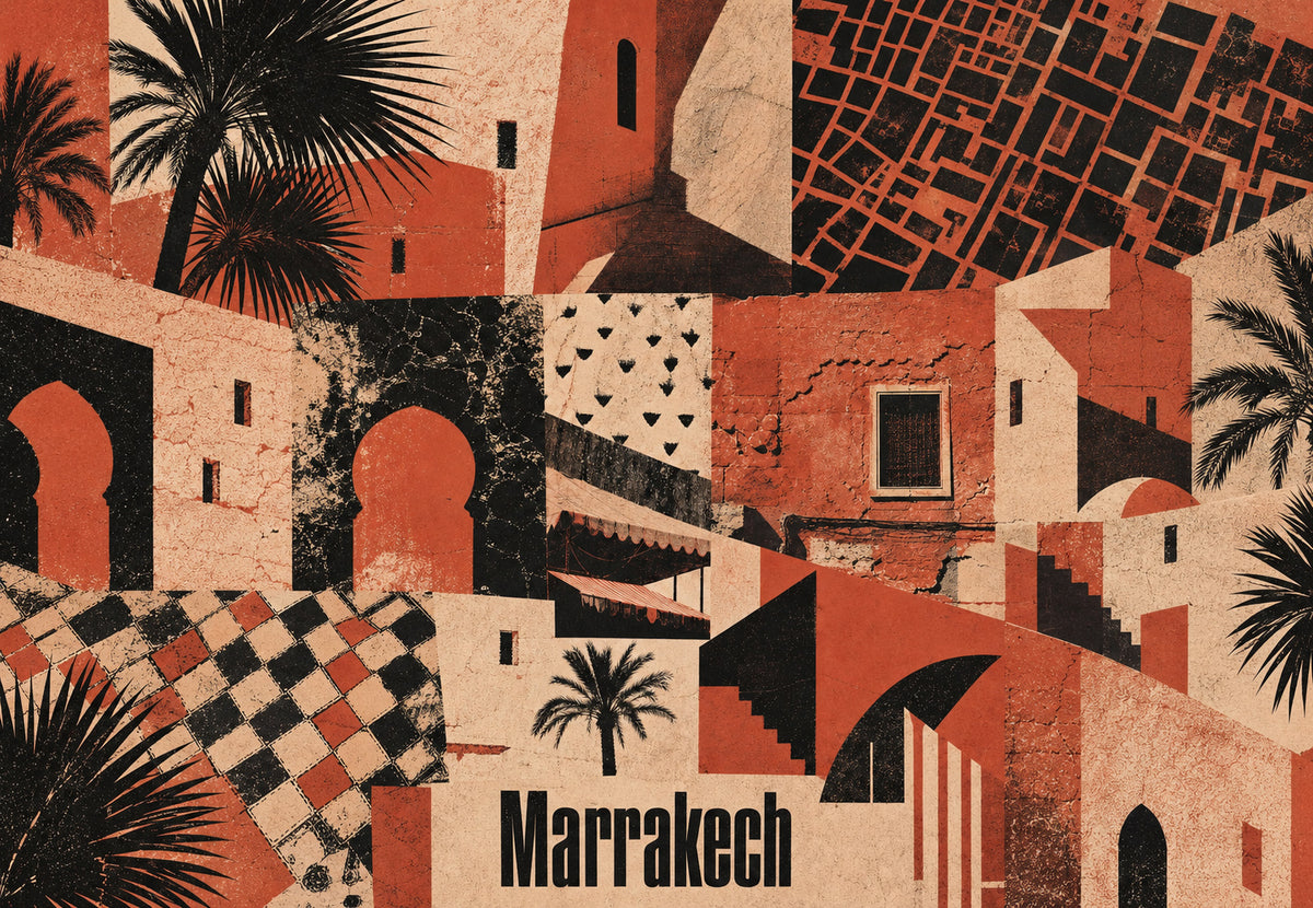 Marrakesh - The Map, the Tower and the Chequerboard (Landscape)