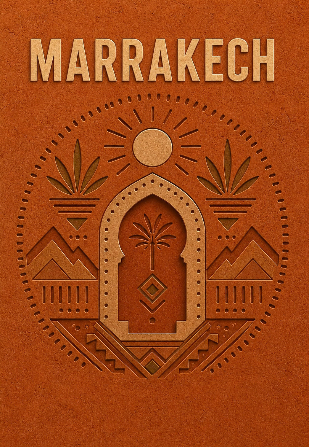 Marrákes - A terrakottába vésett dombormű