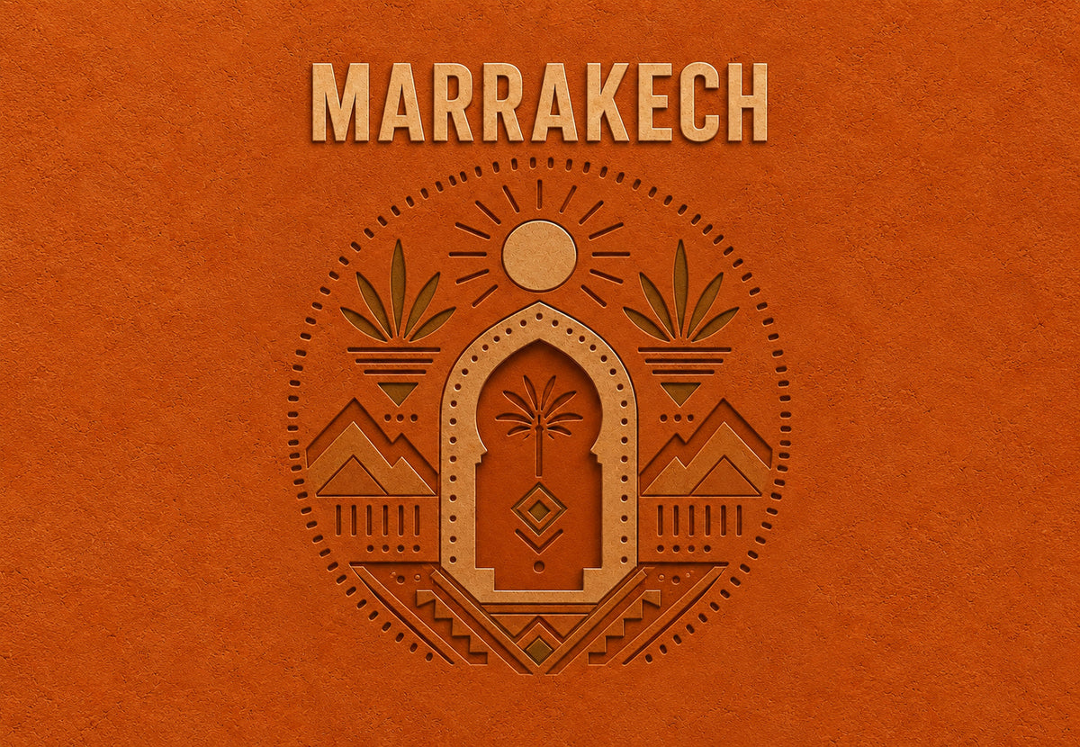 Marrakech - Le relief gravé dans la terre cuite (Paysage)