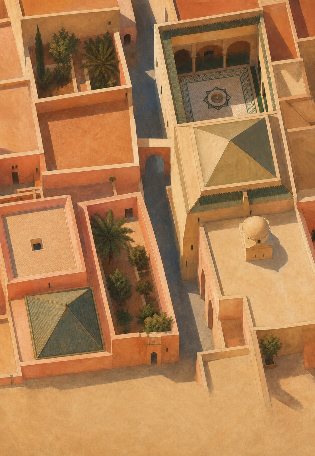 Marrakech - Les terrasses vues d'en haut