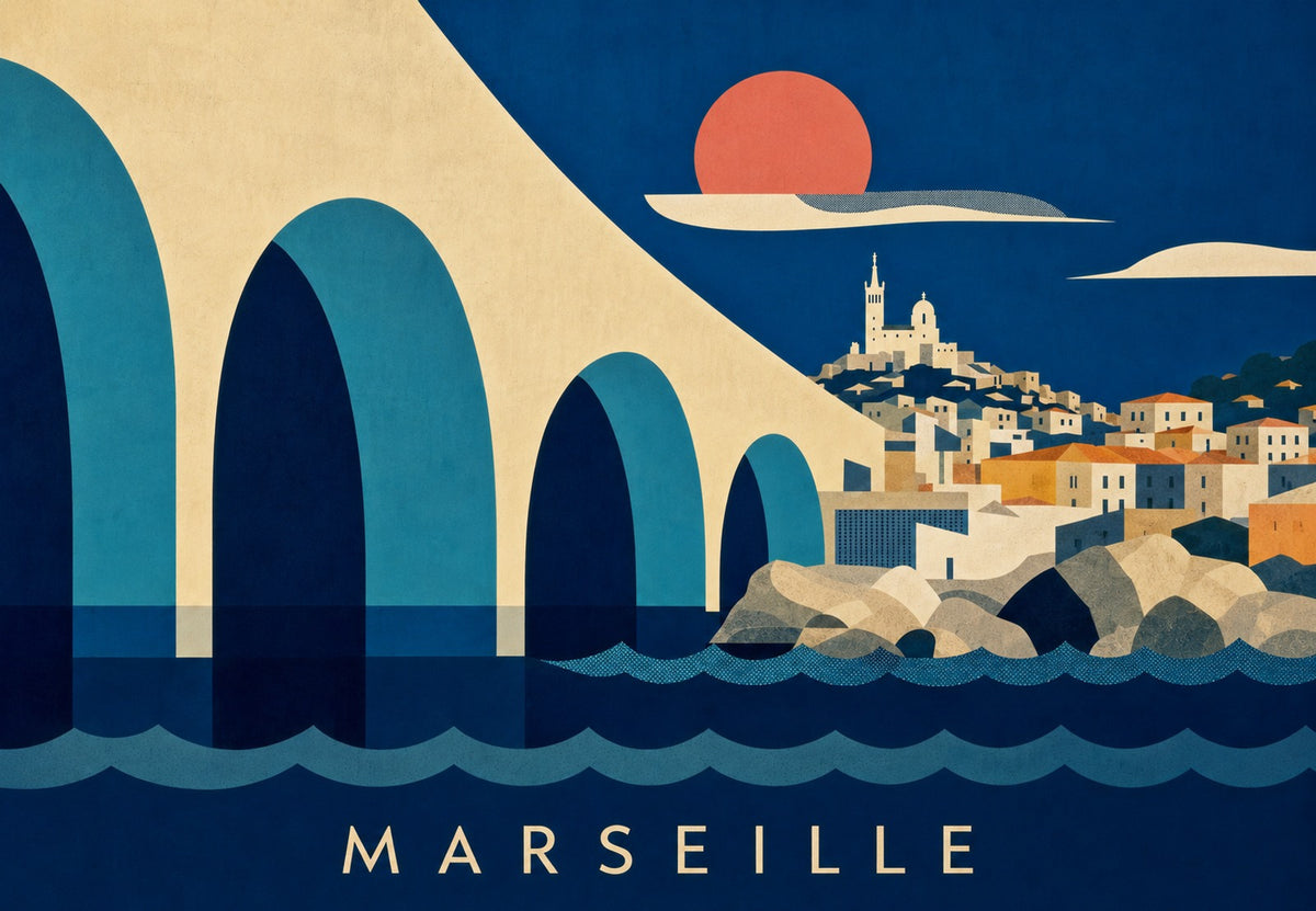 Marseille - The arches in low sun (Landscape)