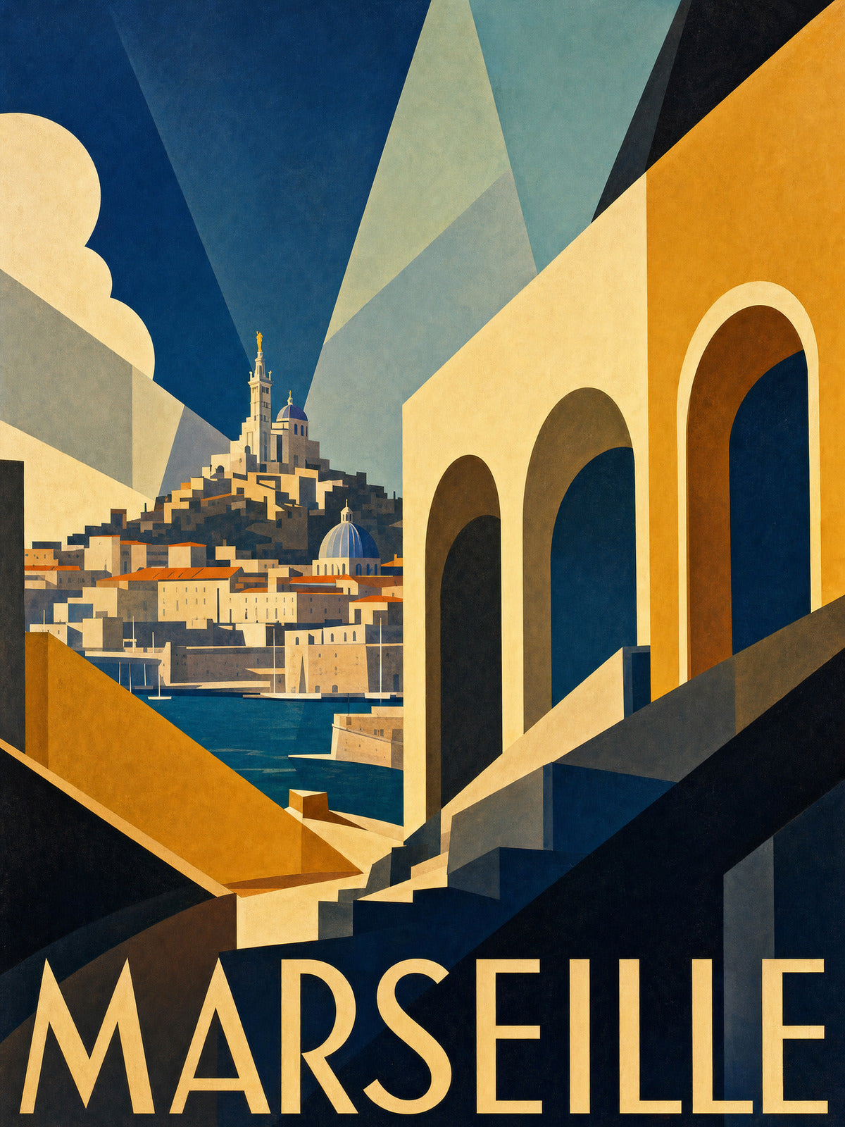 Marseille - Vue depuis les arcades