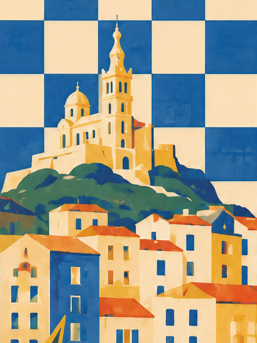 Detail a taille reelle du tirage, affiche marseille