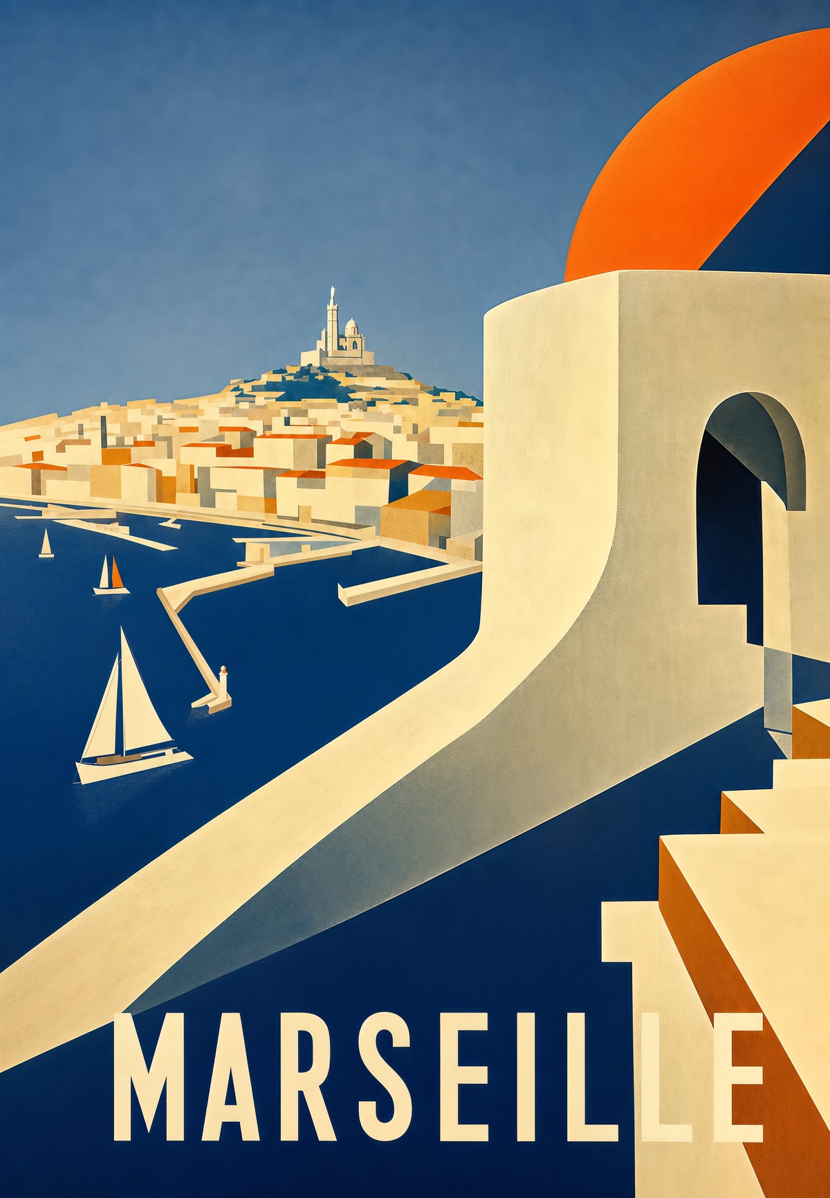 Marseille - The wind on the breakwater
