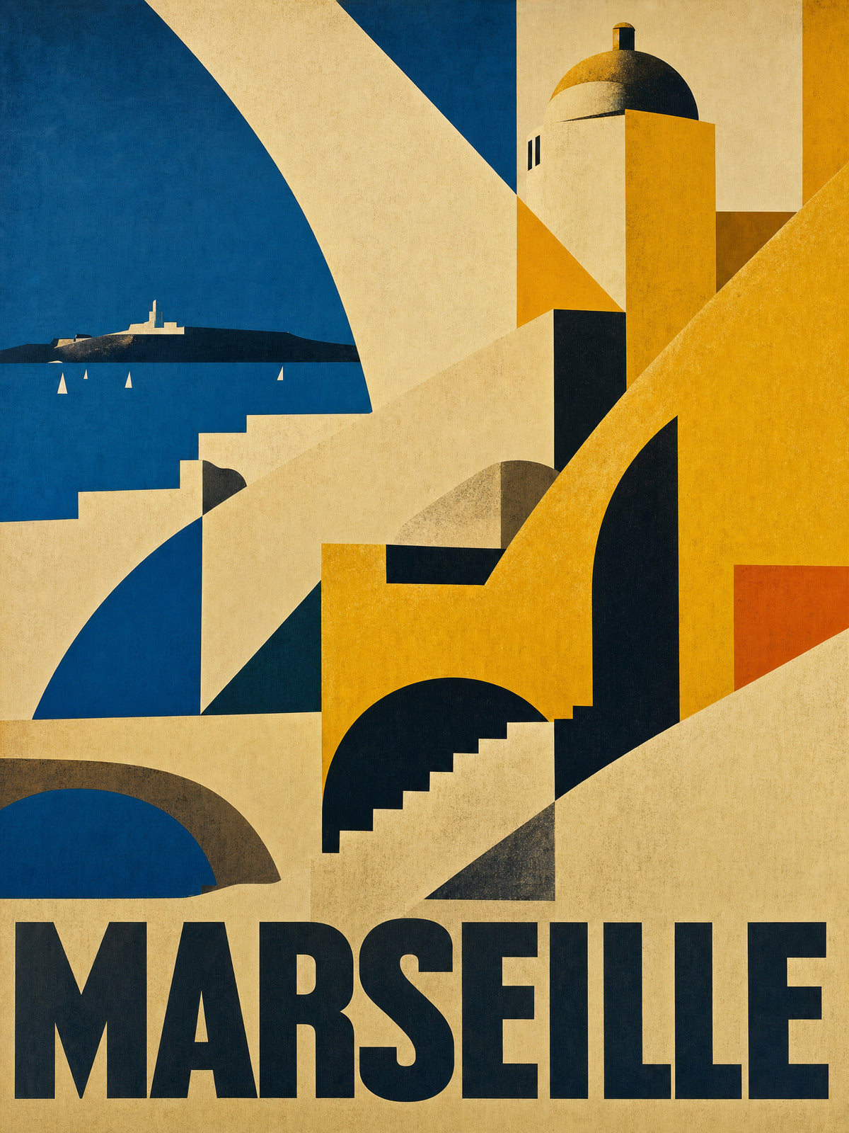 Marseille - Lépcsők a kupolához