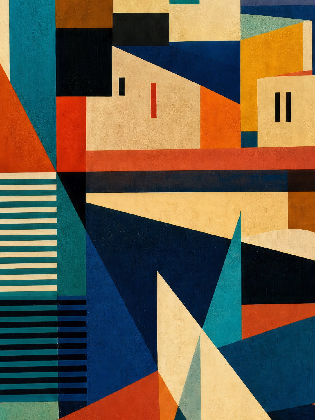 Detail a taille reelle du tirage, affiche marseille facettes colorees