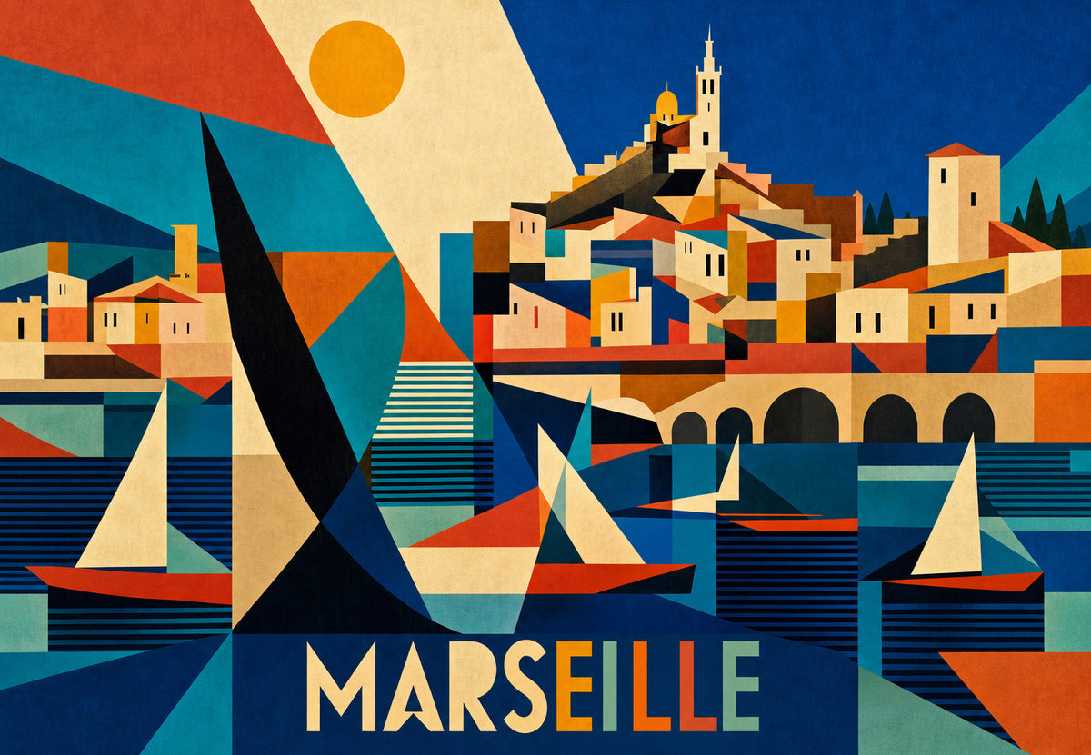 Marseille - Színes fazetták (Fekvő)