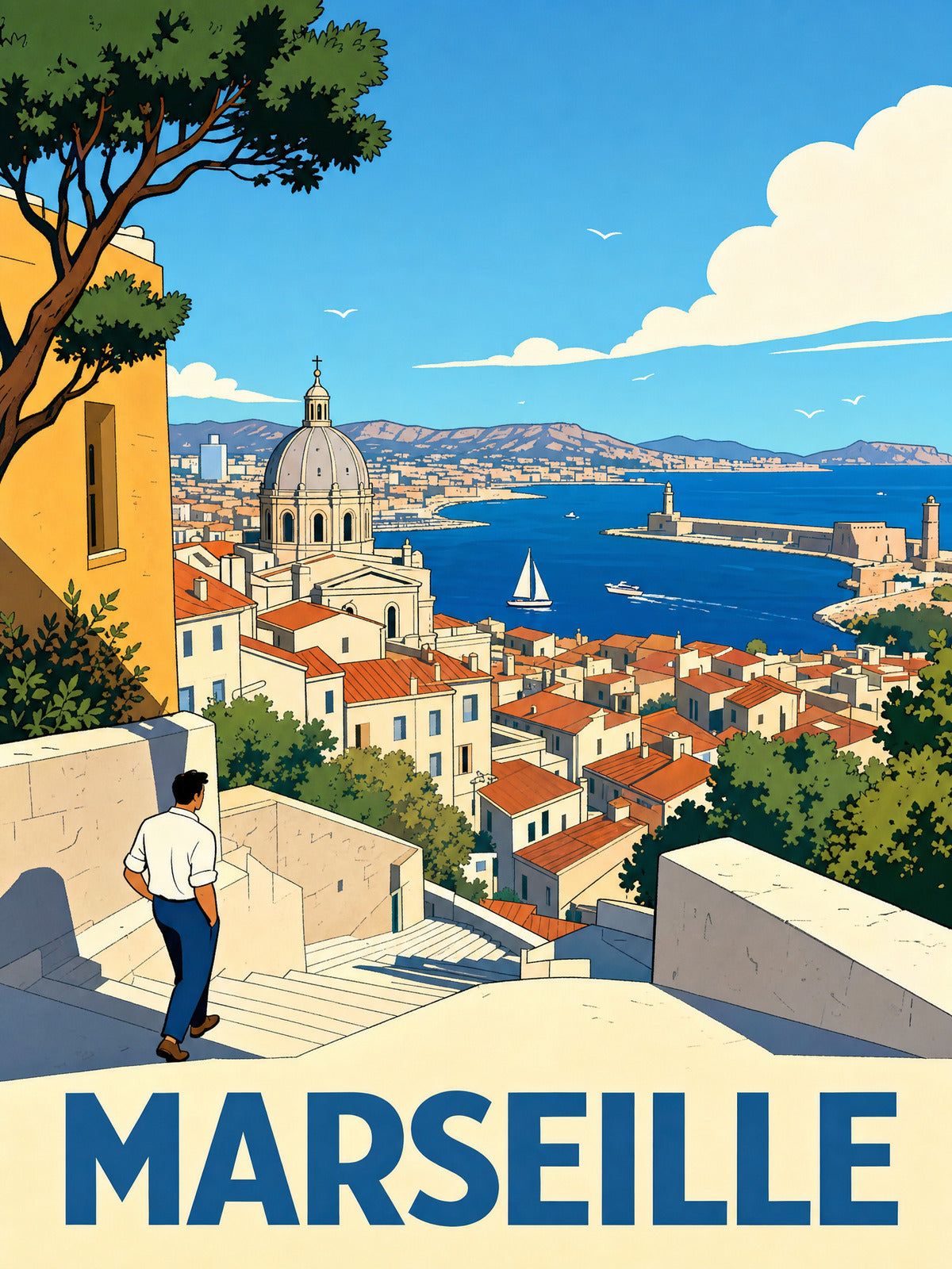 Marseille - Čistá linka nad Starým přístavem