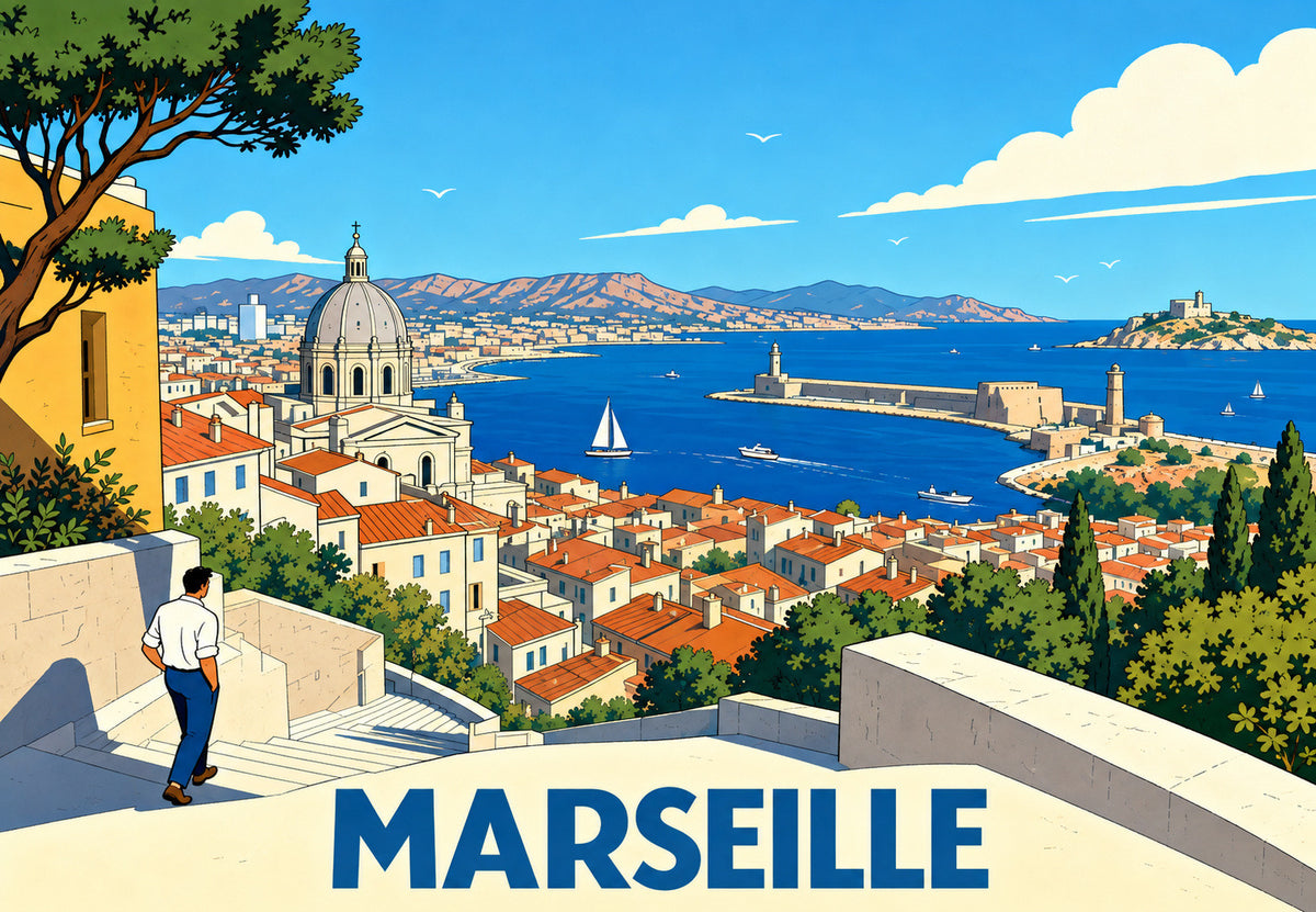Marseille - Čistá linka nad Starým přístavem (Na šířku)