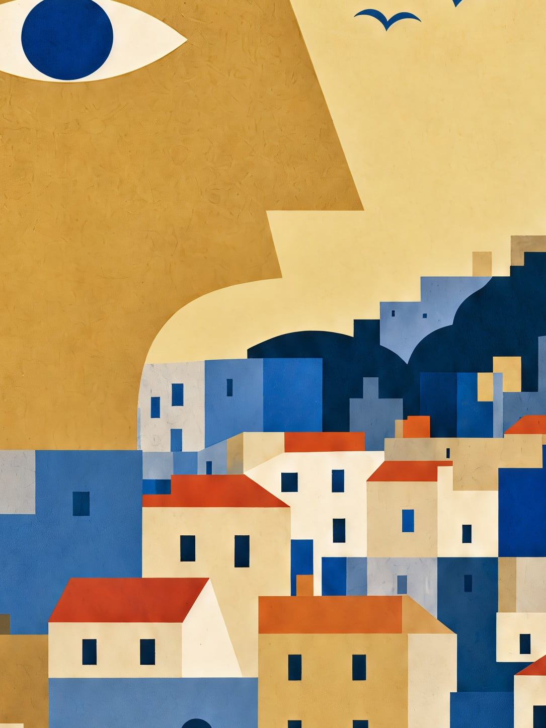 Detail a taille reelle du tirage, affiche marseille marin et sardine