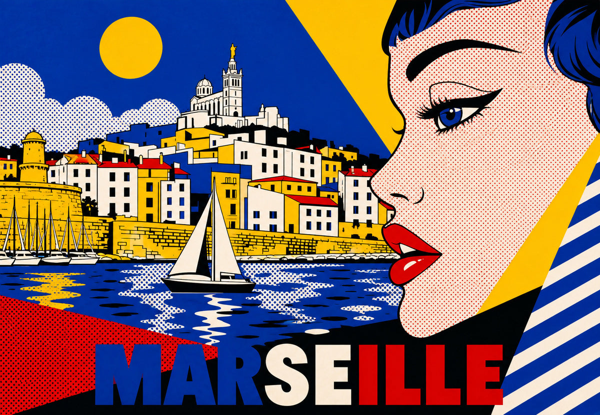 Marseille - Pohled na Starý přístav (Na šířku)