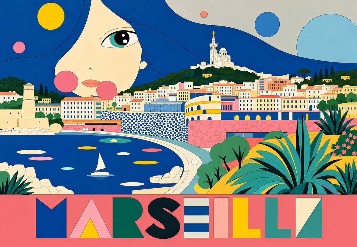 Marseille - Blick över staden (Liggande)