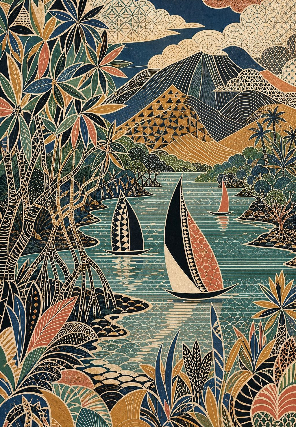 Martinique - Zaljev s ornamentalnim uzorcima